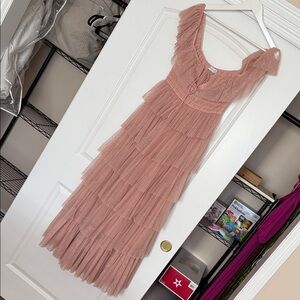 Petal & Pup Dusty Rose Tiered Ruffle Maxi Dress